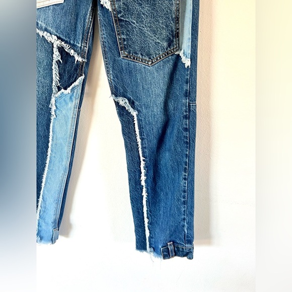 REVICE Denim Matchmaker Love At First Sight Denim Patchwork Jeans‎ Size 24 - Picture 8 of 13